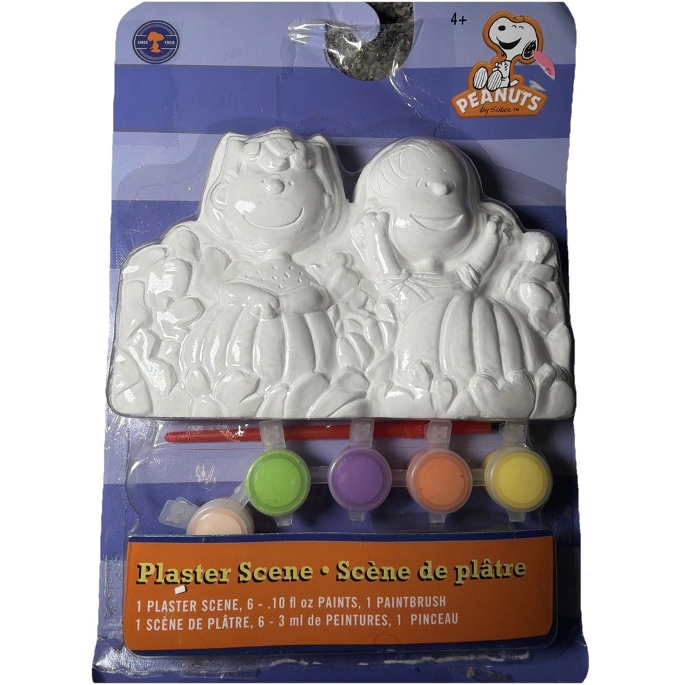Peanuts Halloween Craft Paint Kit Great Pumpkin Patch Plaster Scene Colorbok